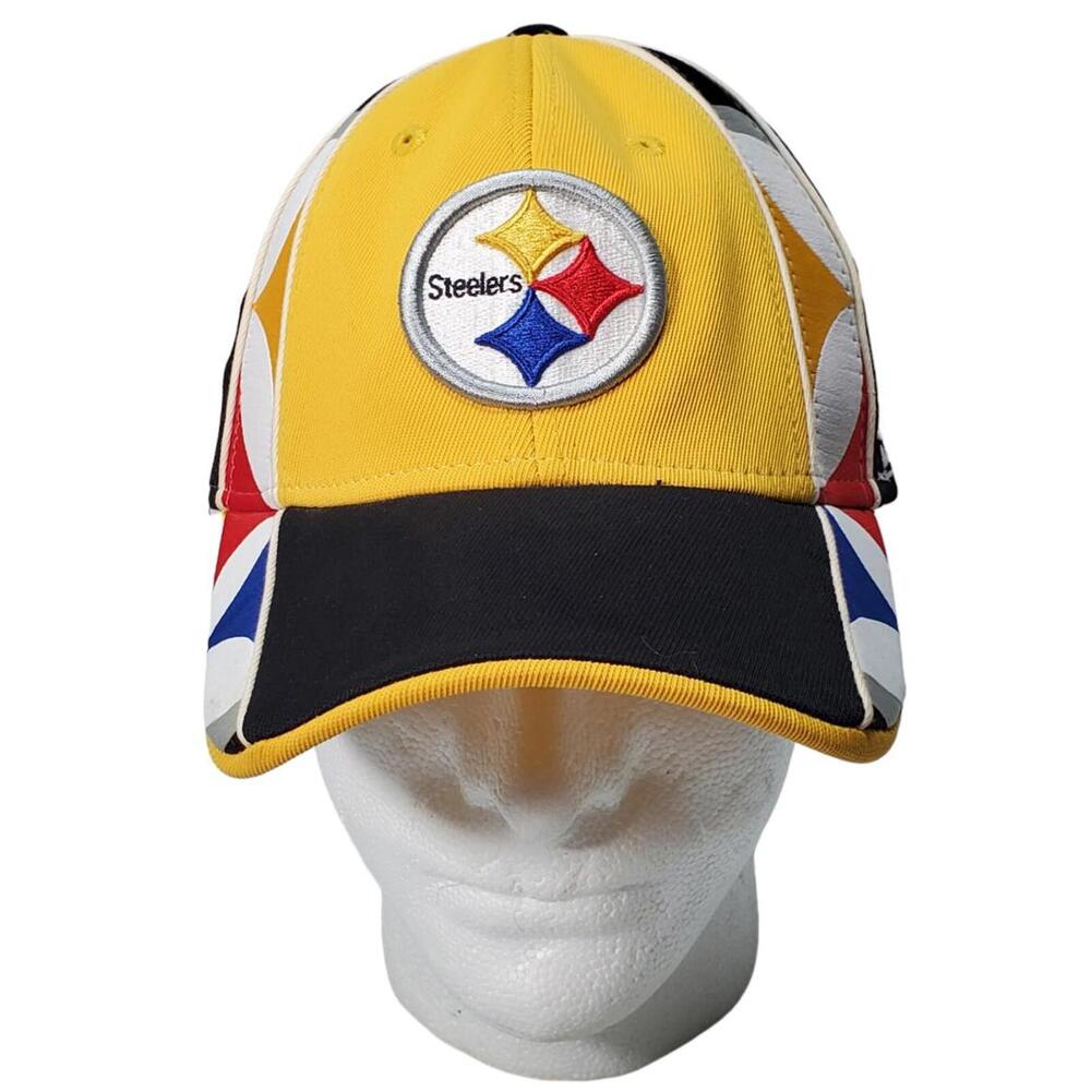 Pittsburgh Steelers Cap Reebok NFL Hat Yellow Black Elastic OSFA Football